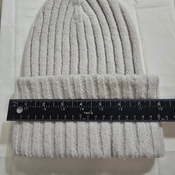 Maeve by Anthropologie Ribbed Knit Beanie Hat Light Beige - Picture 5 of 6